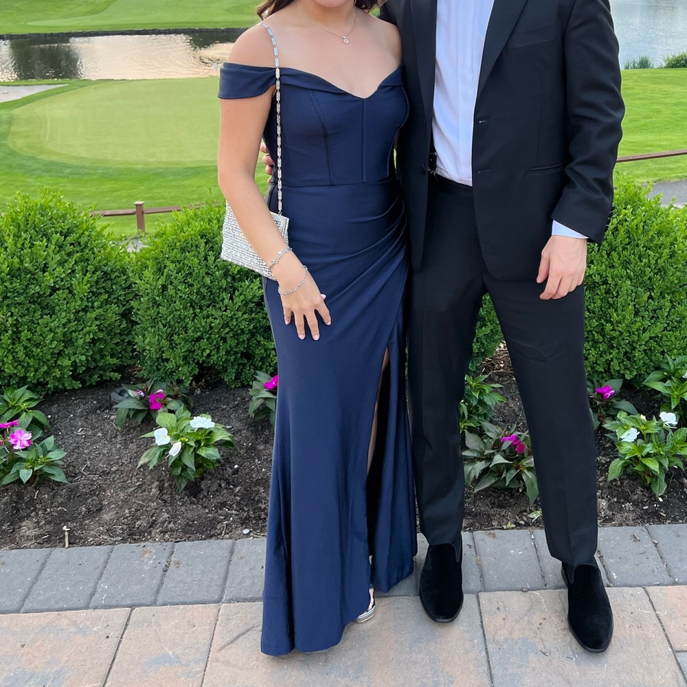 Navy formal gown - wedding, bridesmaid, prom